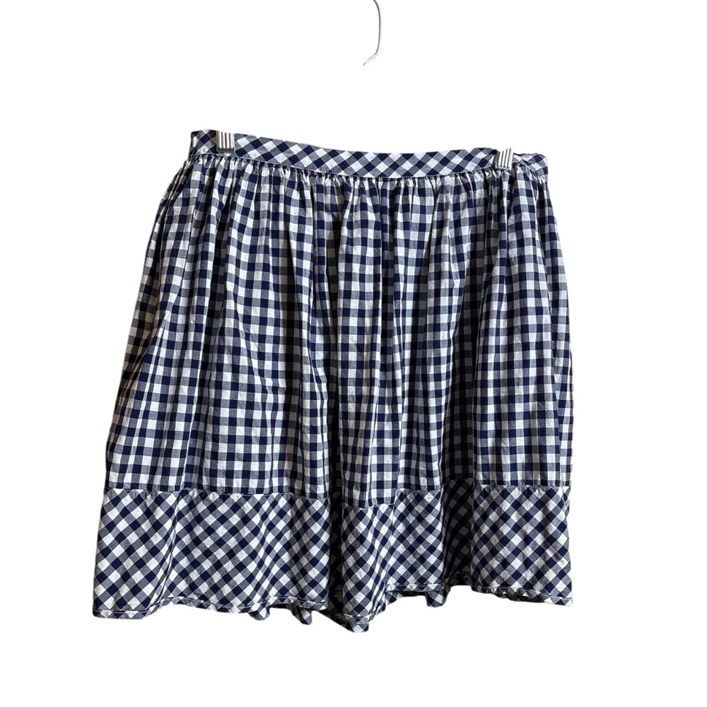 Skirt Size 12 Norma Kamali mini Gingham blue